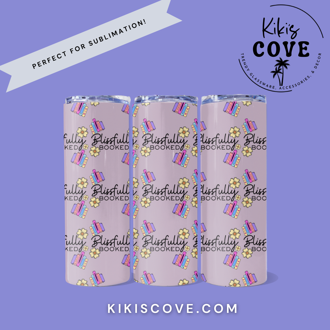 Blissfully Booked Seamless PNG Digital Download | Sublimation PNG | Hand-Drawn Stack of Books and Flower Design