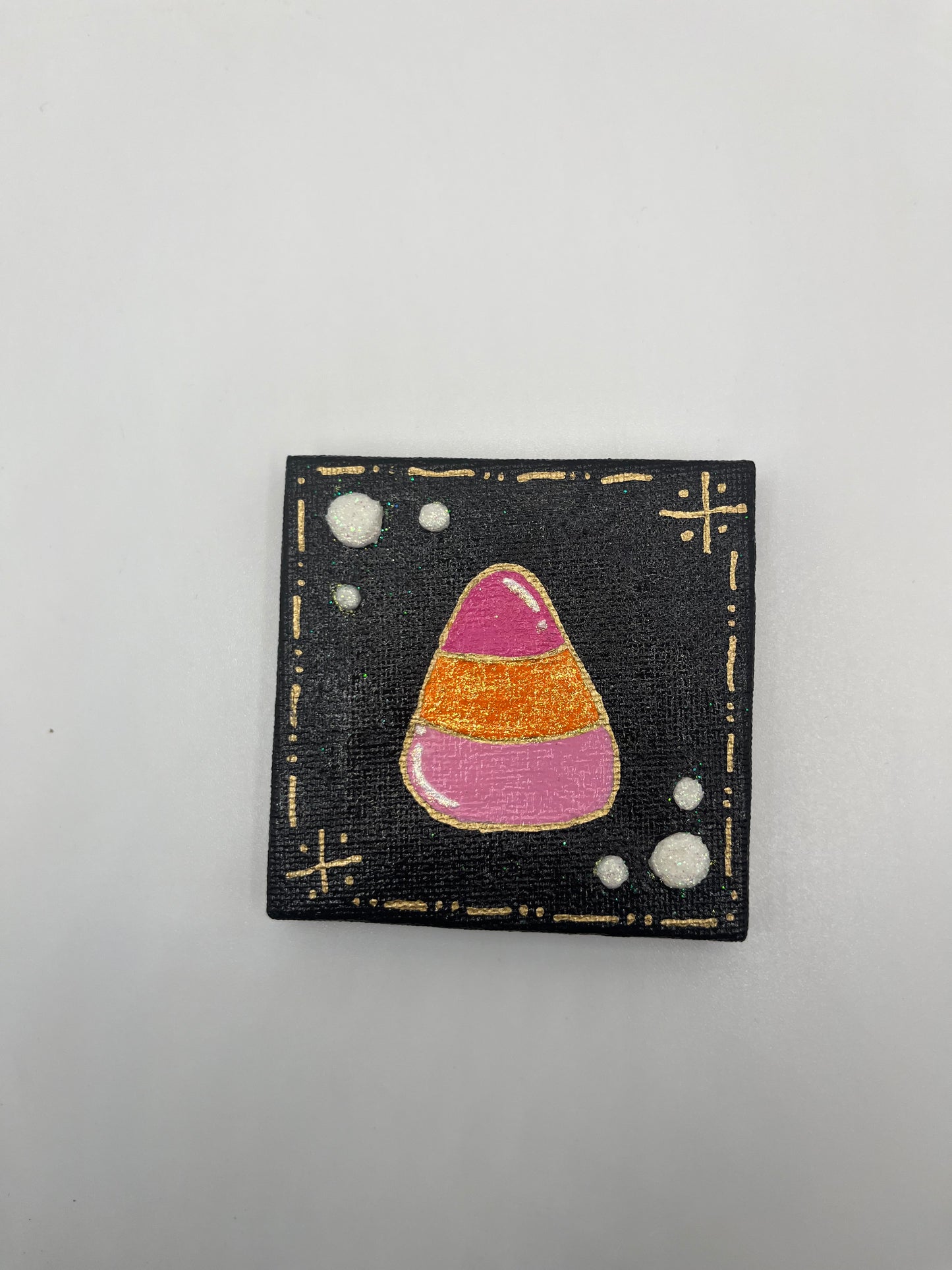 Handpainted Pink & Orange 2D Candy Corn Mini Magnets