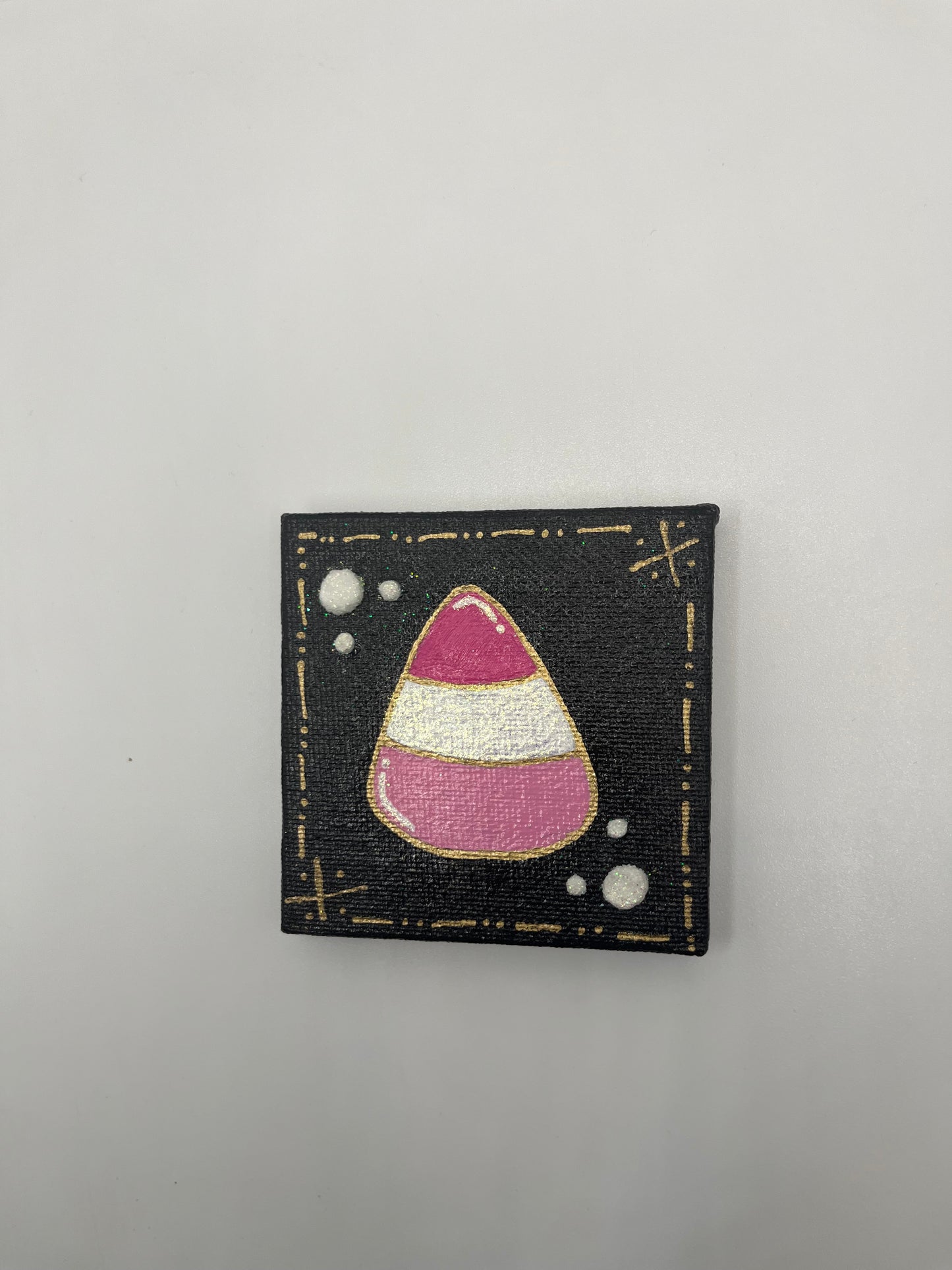 Handpainted Pink & Orange 2D Candy Corn Mini Magnets